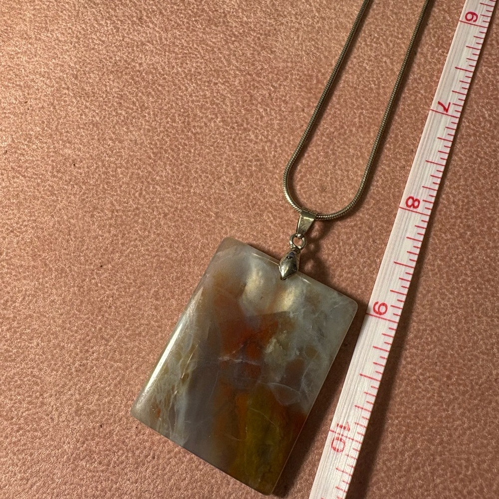 Sterling Silver Chain with Agate Pendant